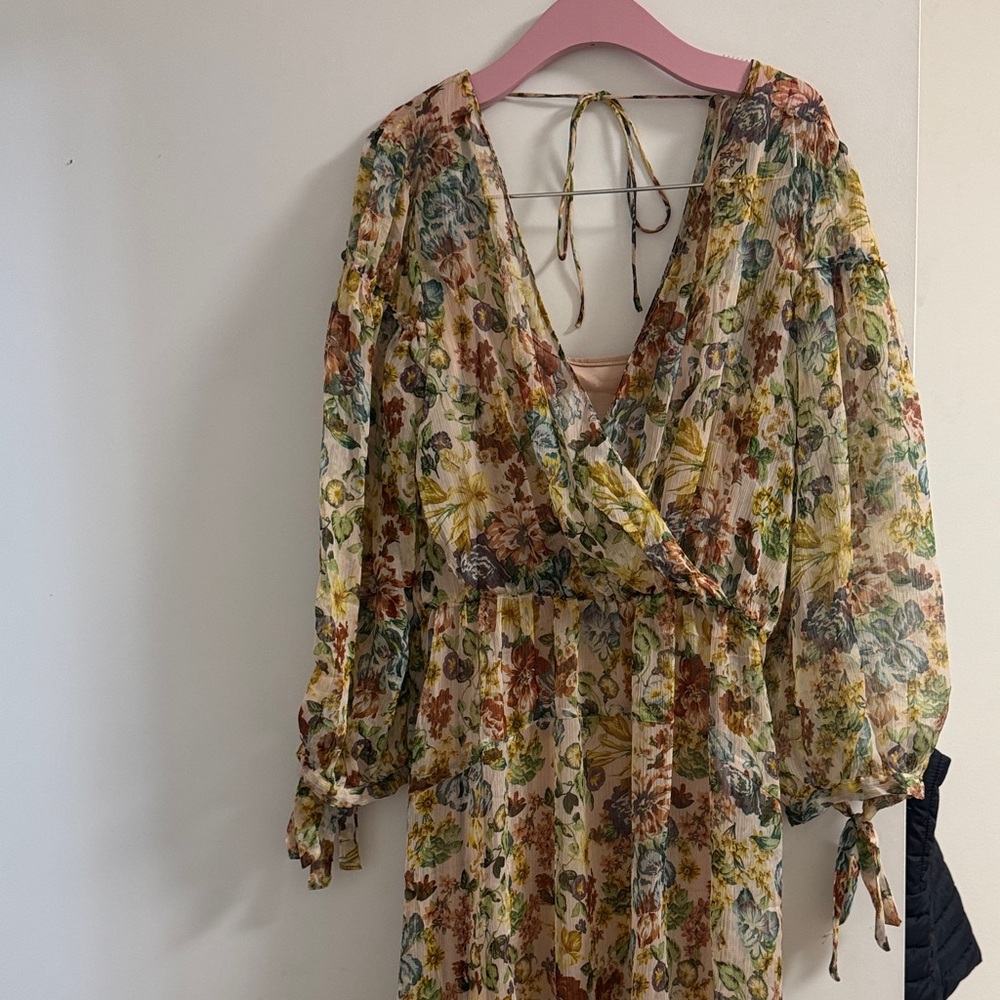 Zara Multicolor Floral Midi Dress